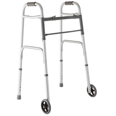 Medline front view of walker showing frame and wheels for stable mobility