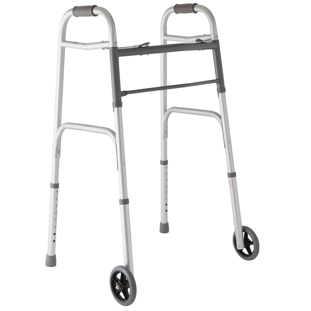Medline front view of walker showing frame and wheels for stable mobility