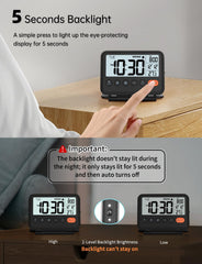 MeesMeek reloj en mesita junto a lámpara ideal para dormir