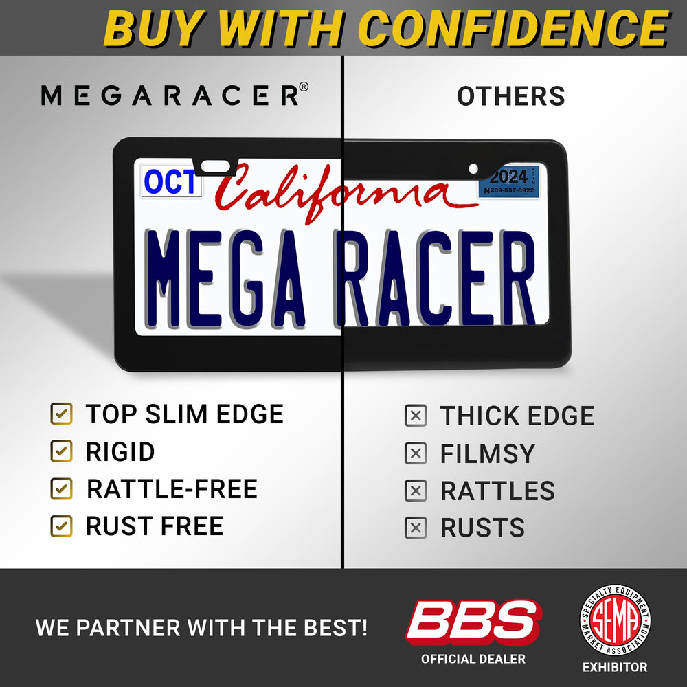 Mega Racer frame edge detail protecting vehicle paint and preventing rattles
