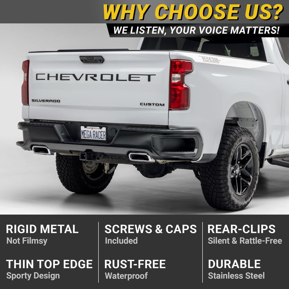 Mega Racer frame on truck rear demonstrating rust resistance and sturdy hold