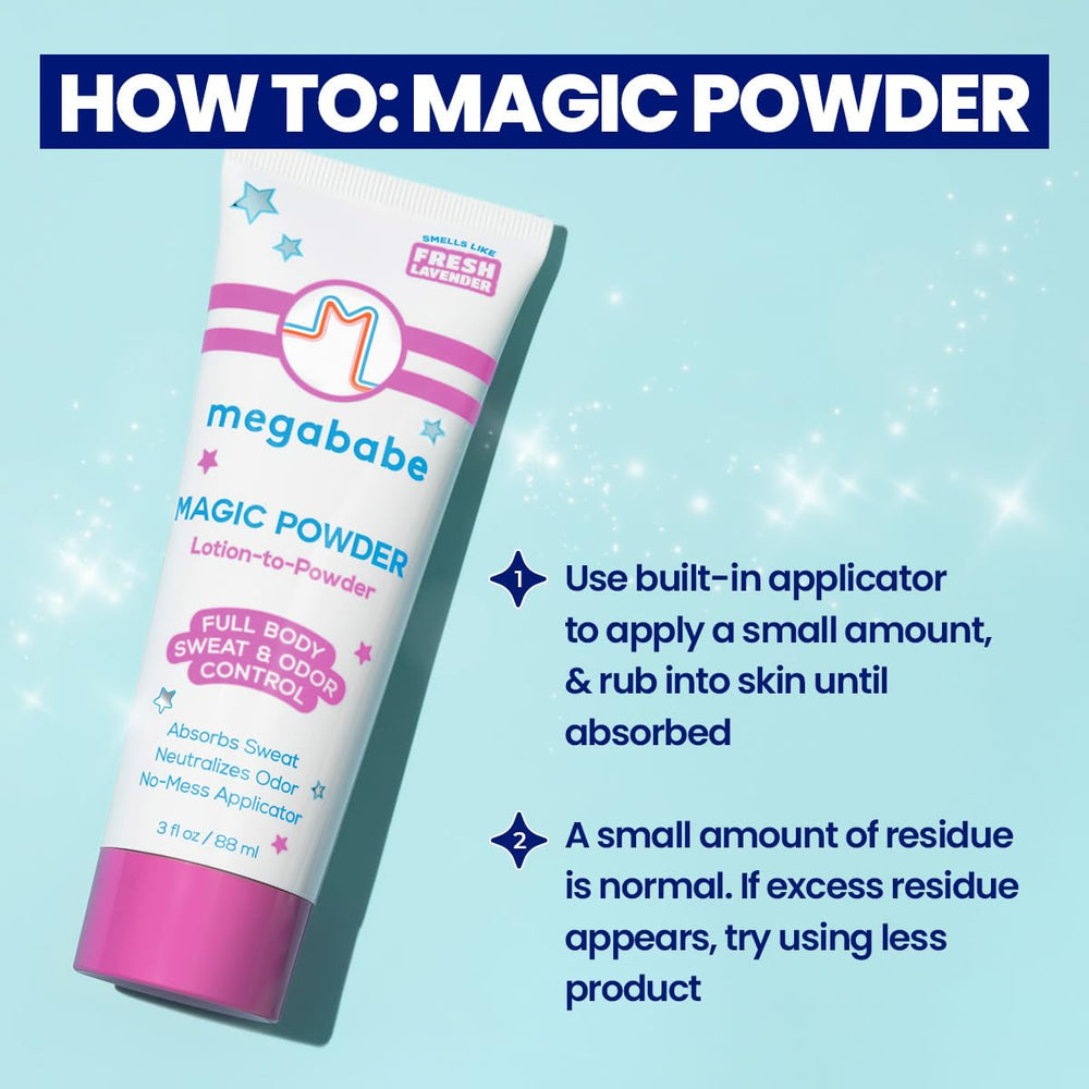 Megababe aplicado en pies para absorber humedad y neutralizar olor