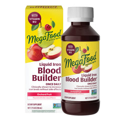 MegaFood envase frontal mostrando el nombre y formato líquido, fácil de identificar