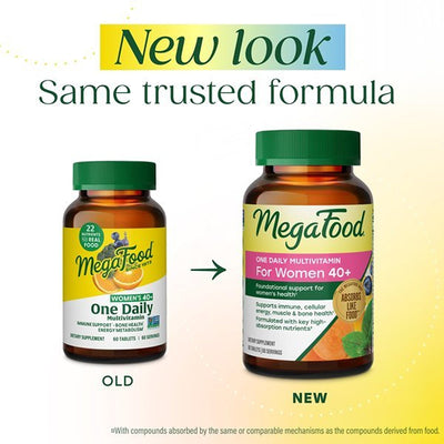 MegaFood primer plano de la tableta que muestra textura y fácil ingestión