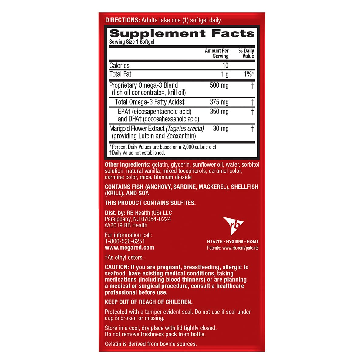 MegaRed ingredientes Omega‑3 y krill sobre fondo natural destacando pureza