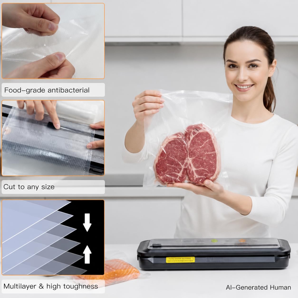 MEGAWISE bolsa siendo sellada en máquina para conservación segura