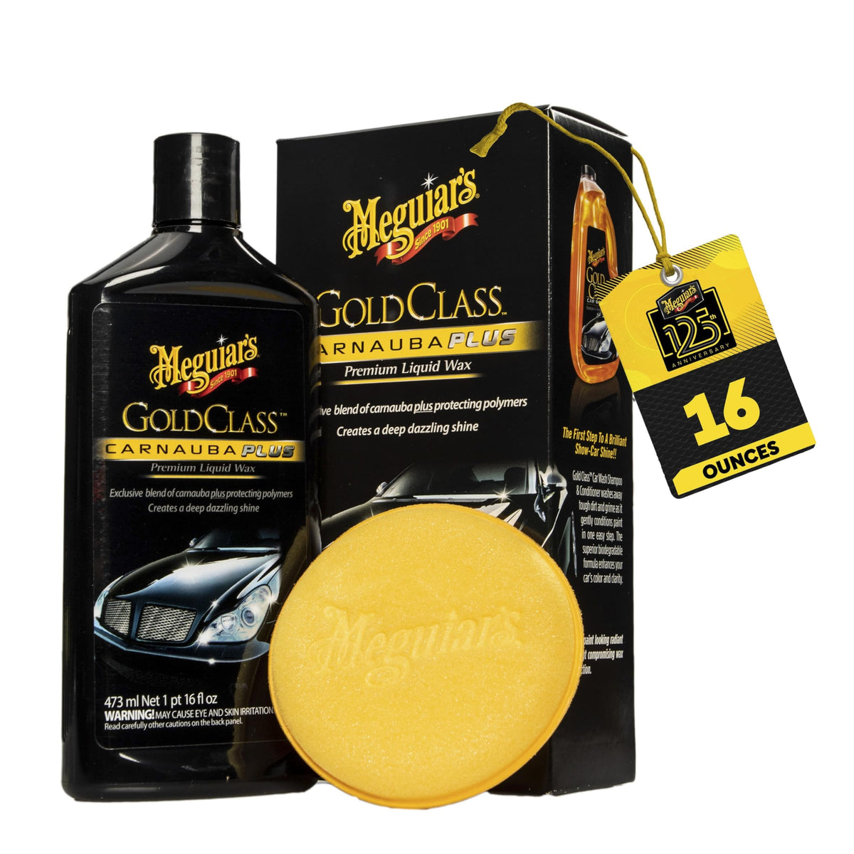 Meguiar's envase frontal 16 oz mostrando diseño y beneficio de protección