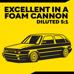 Meguiar's aplicación con foam cannon creando espuma abundante y uniforme