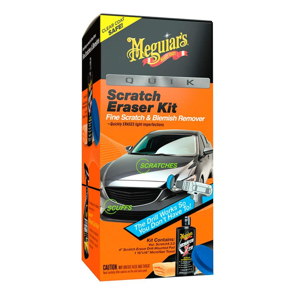 Meguiar's empaque frontal del kit que muestra componentes y beneficios