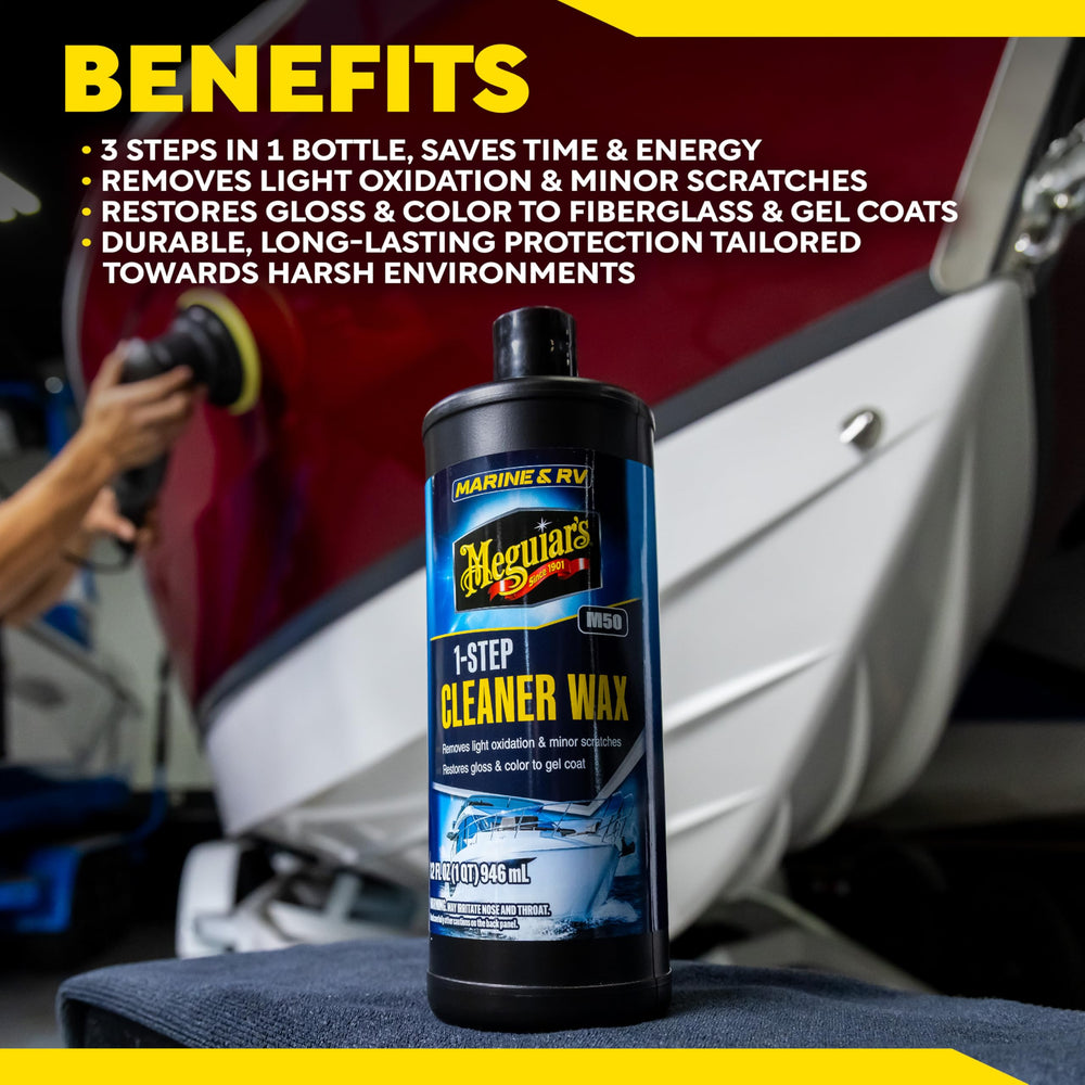 Aplicación de Meguiar's M50 en RV por manos, acabado brillante y protegido