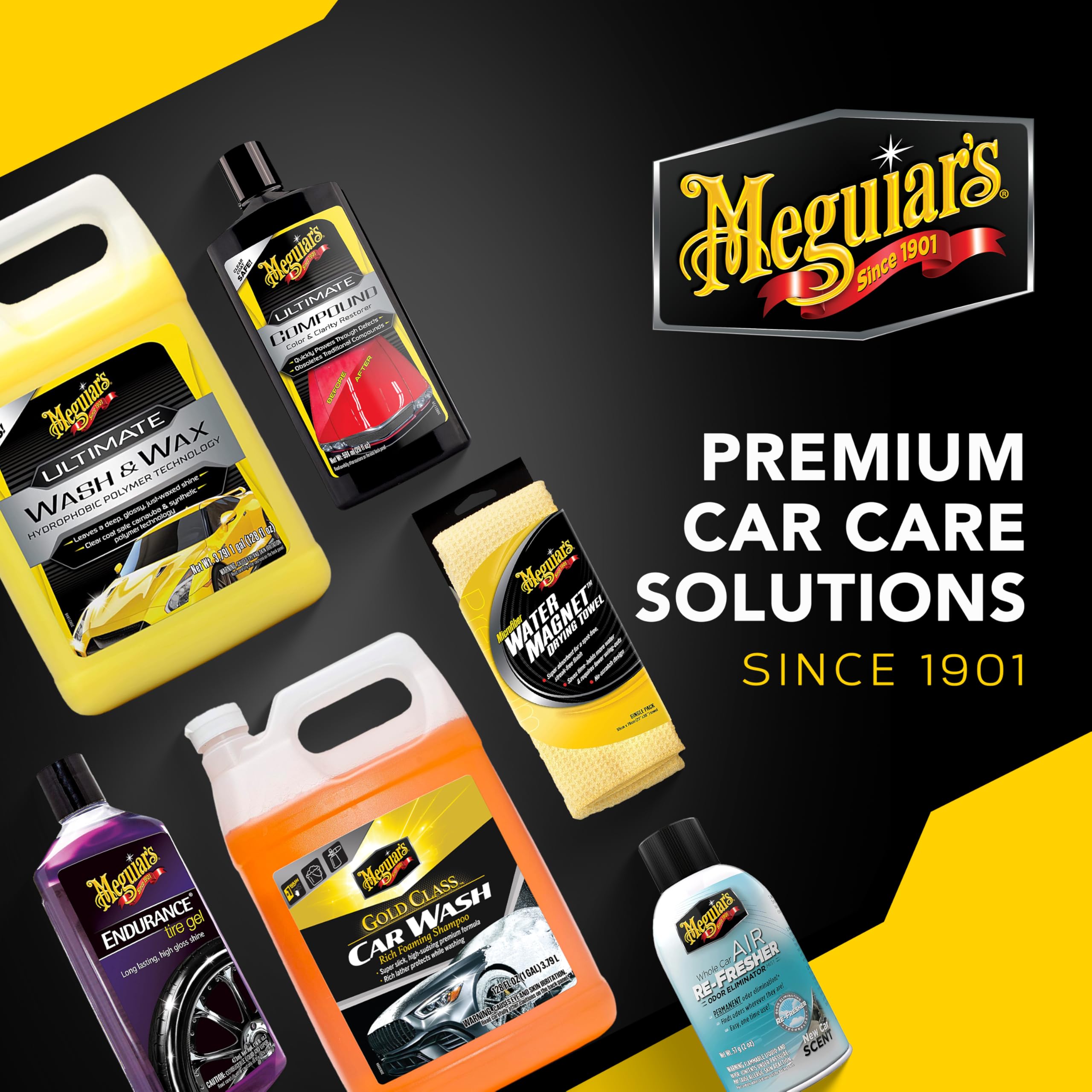 Meguiar's M50 al lado de manos para ver escala, frasco práctico 32oz