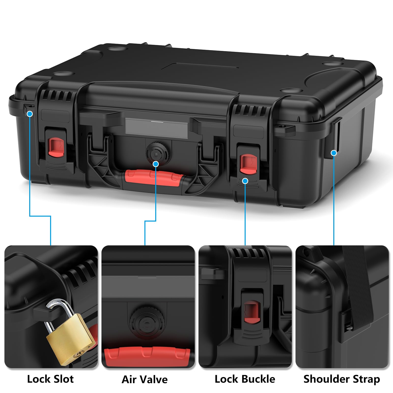 MEKEET funda abierta con Starlink Mini y accesorios organizados eficientemente