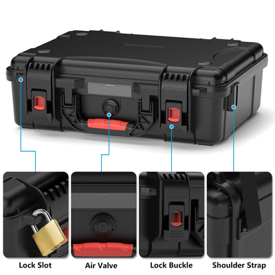 MEKEET funda abierta con Starlink Mini y accesorios organizados eficientemente