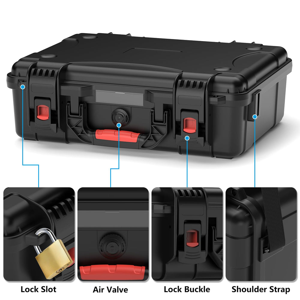 MEKEET funda abierta con Starlink Mini y accesorios organizados eficientemente