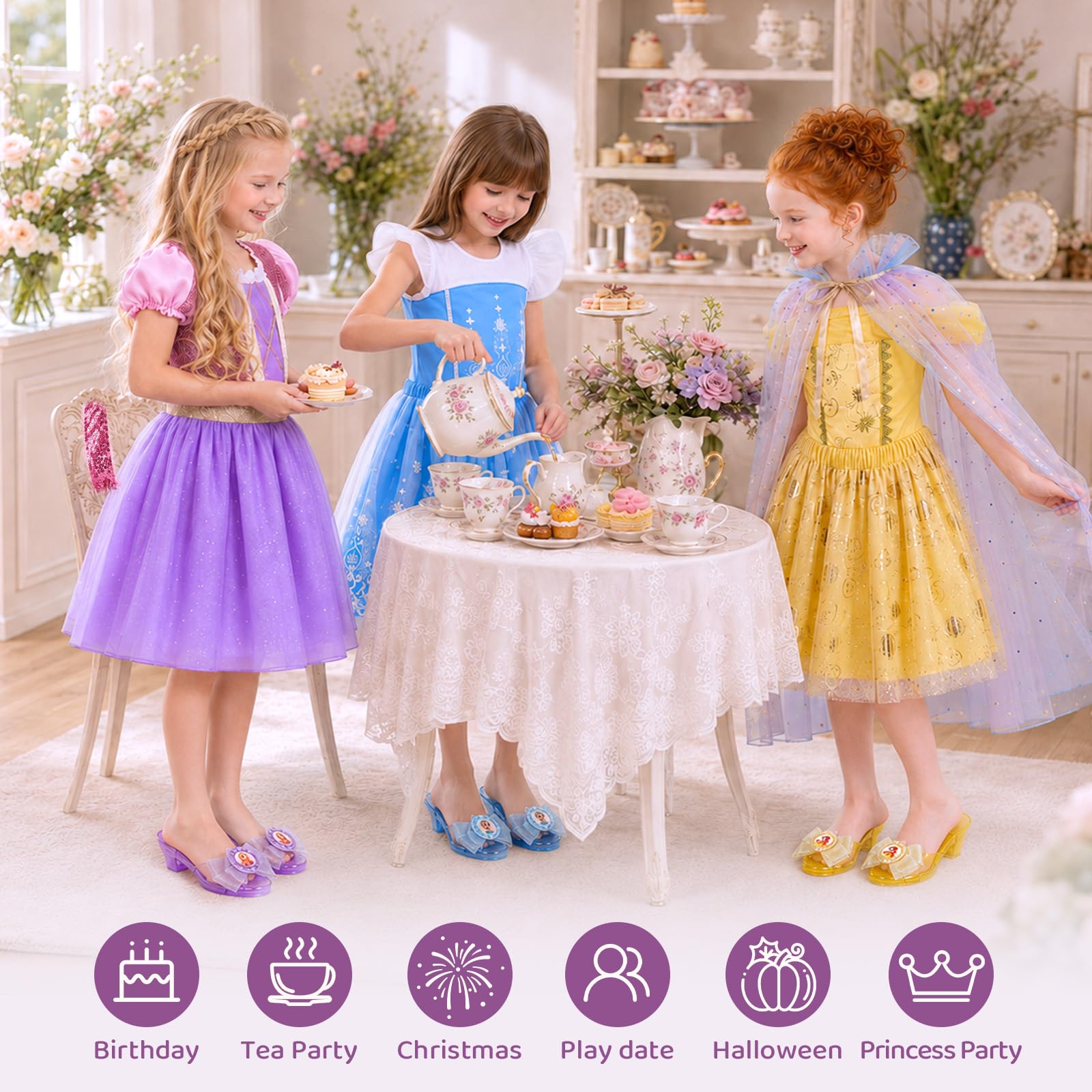 Meland child wearing purple set demonstrating fit and twirling motion