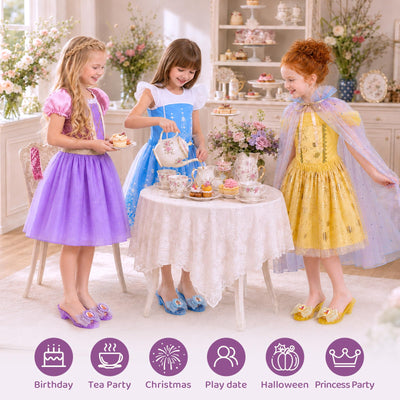 Meland child wearing purple set demonstrating fit and twirling motion