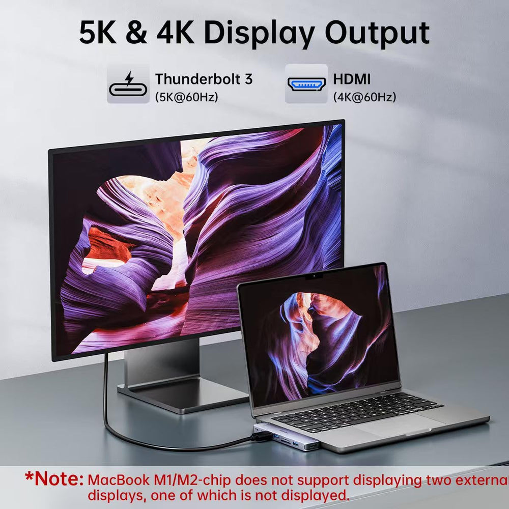 Melelink comparación de tamaño con MacBook para ver ajuste a ras y portabilidad