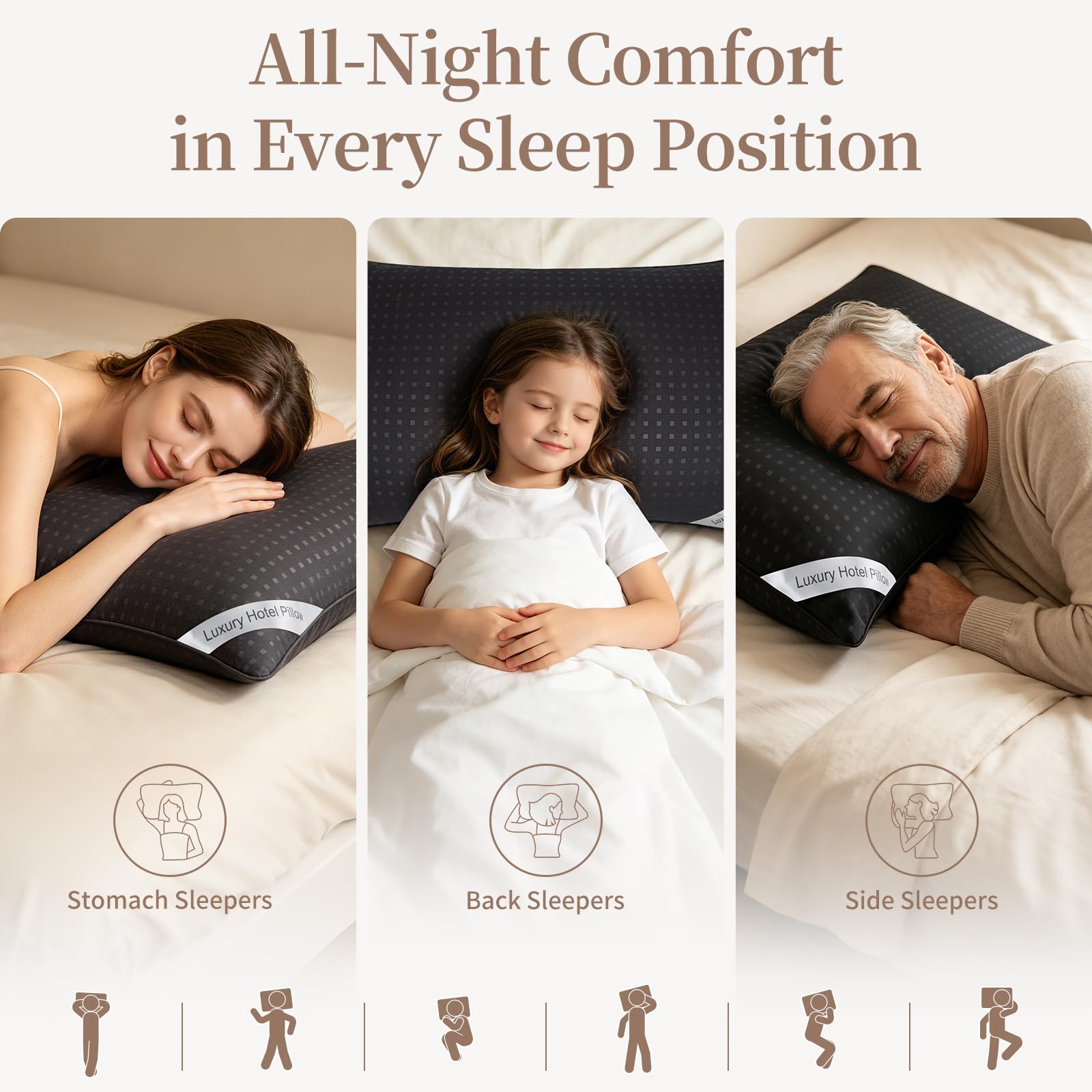 Melising persona durmiendo con almohada, soporte cómodo para varias posturas