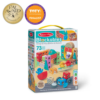 Melissa & Doug conectores grandes en primer plano, fáciles de usar