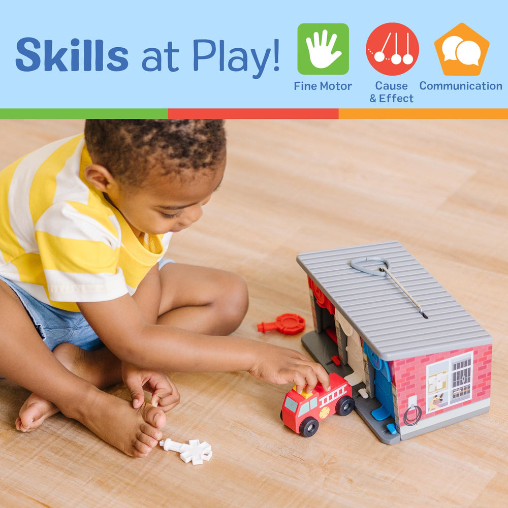 Melissa & Doug ambulancia de madera en primer plano, durable y segura