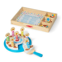 Melissa & Doug front packaging showing full cake set and contents benefits quick gift-ready