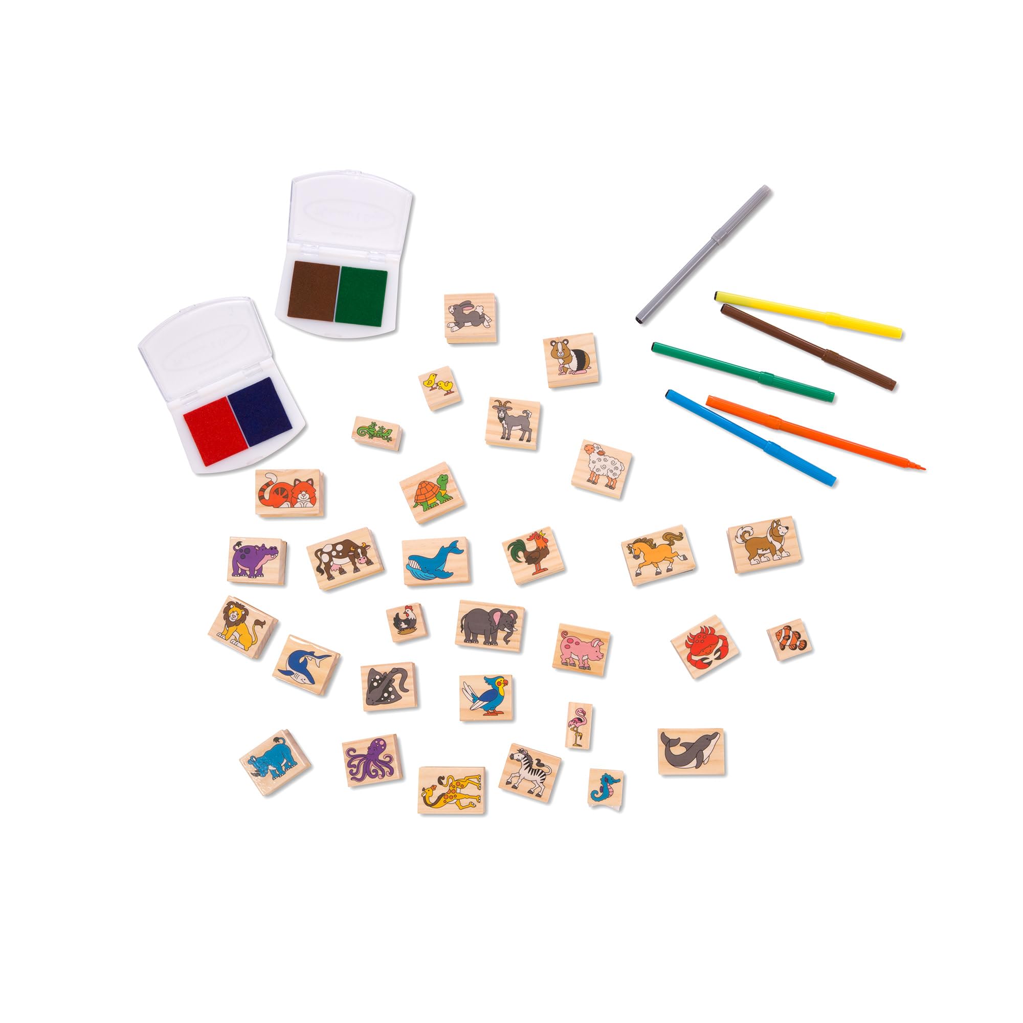 Melissa & Doug caja de almacenamiento de madera organizada para guardar sellos y accesorios
