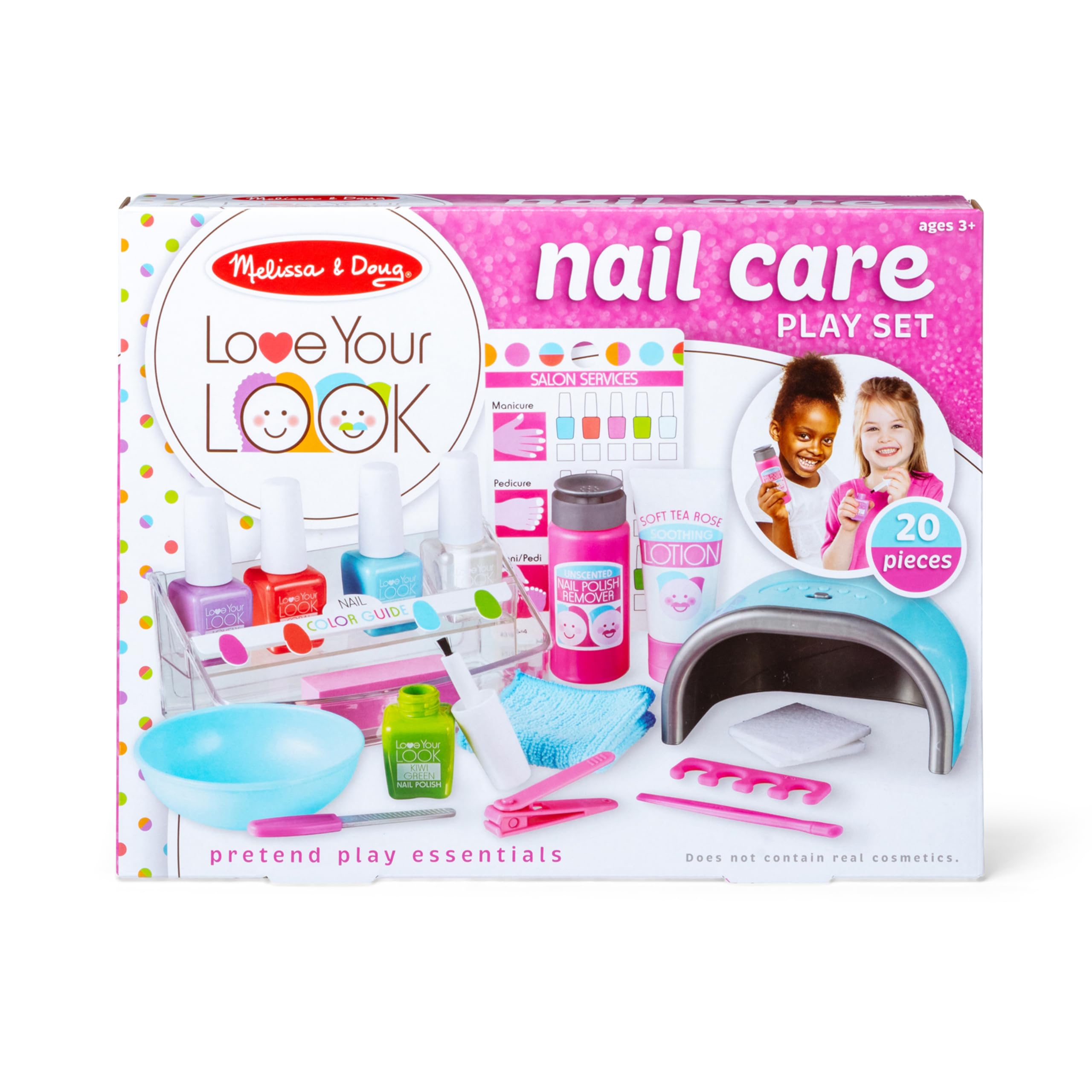 Melissa & Doug clear caddy storing all pieces neatly for easy cleanup