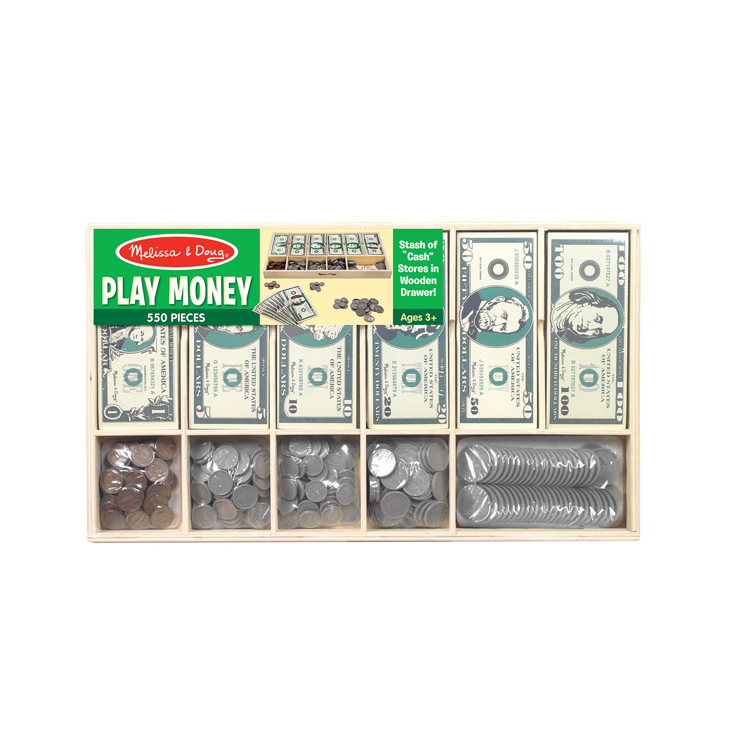 Melissa & Doug monedas de plástico duradero para intercambios simulados