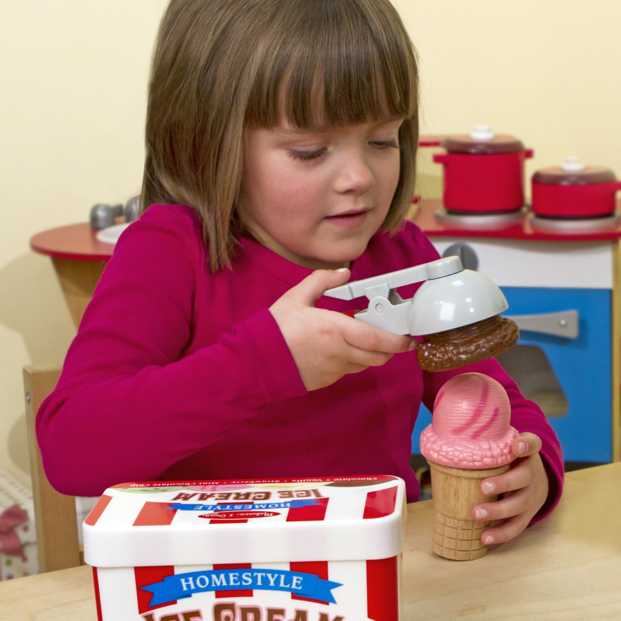 Melissa & Doug etiqueta FSC en madera indicando responsabilidad y acabado no tóxico