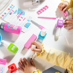 Melissa & Doug five empty play polish bottles with built-in brushes for safe pretend painting