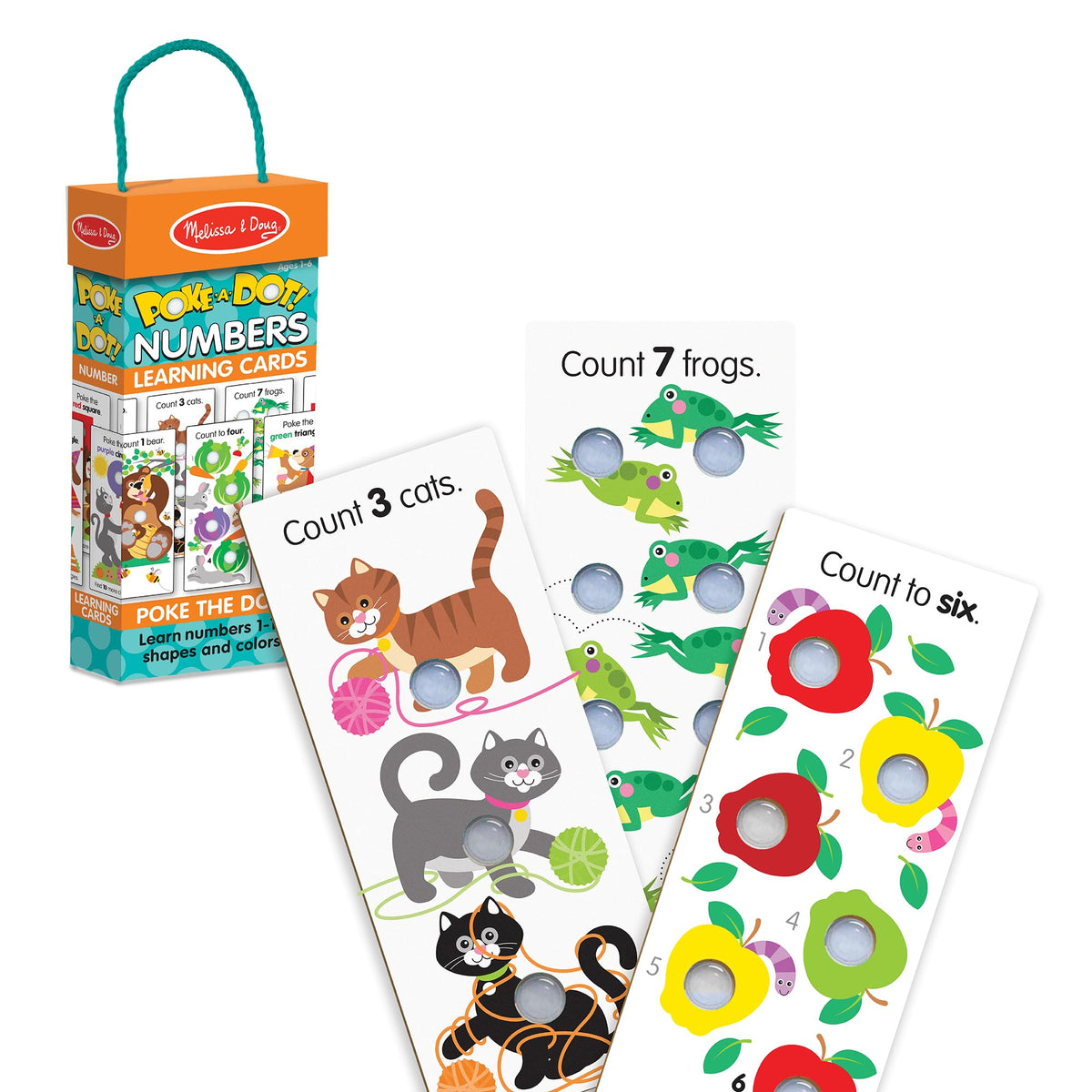 Melissa & Doug tarjeta frontal con números y botones pop, aprendizaje interactivo