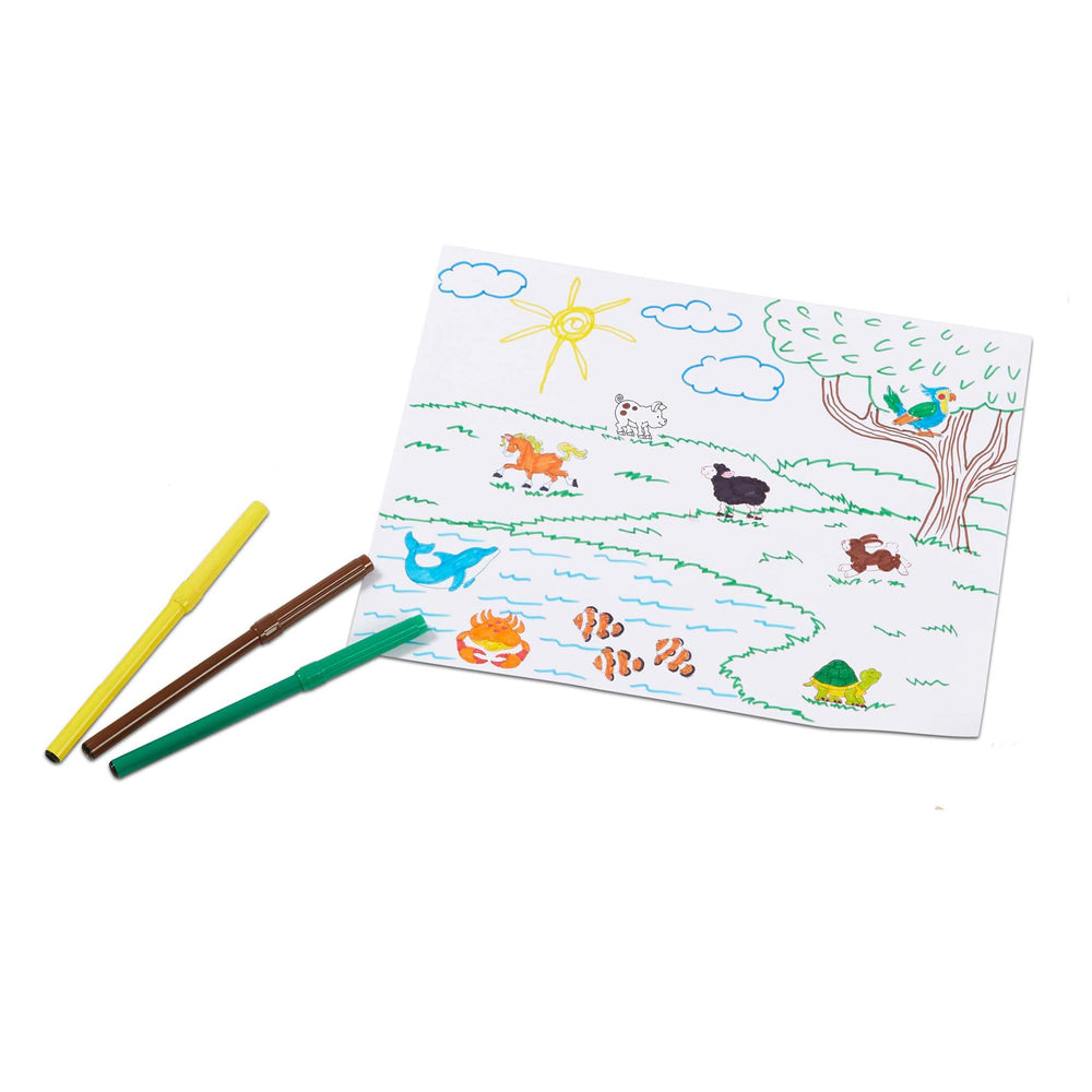 Melissa & Doug seis rotuladores vibrantes listos para colorear detalles y añadir color