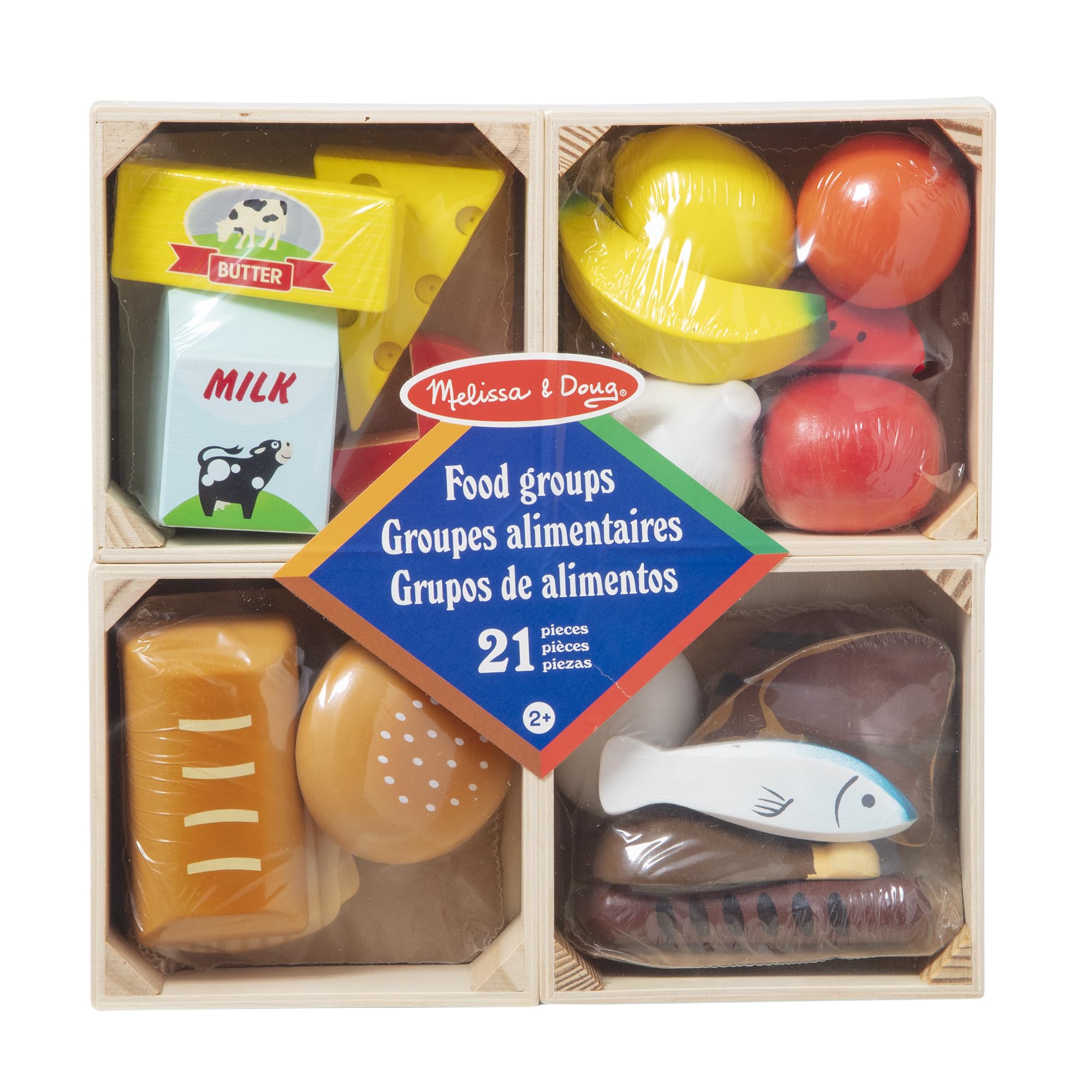 Melissa & Doug vista frontal del set de 21 piezas para juego y aprendizaje