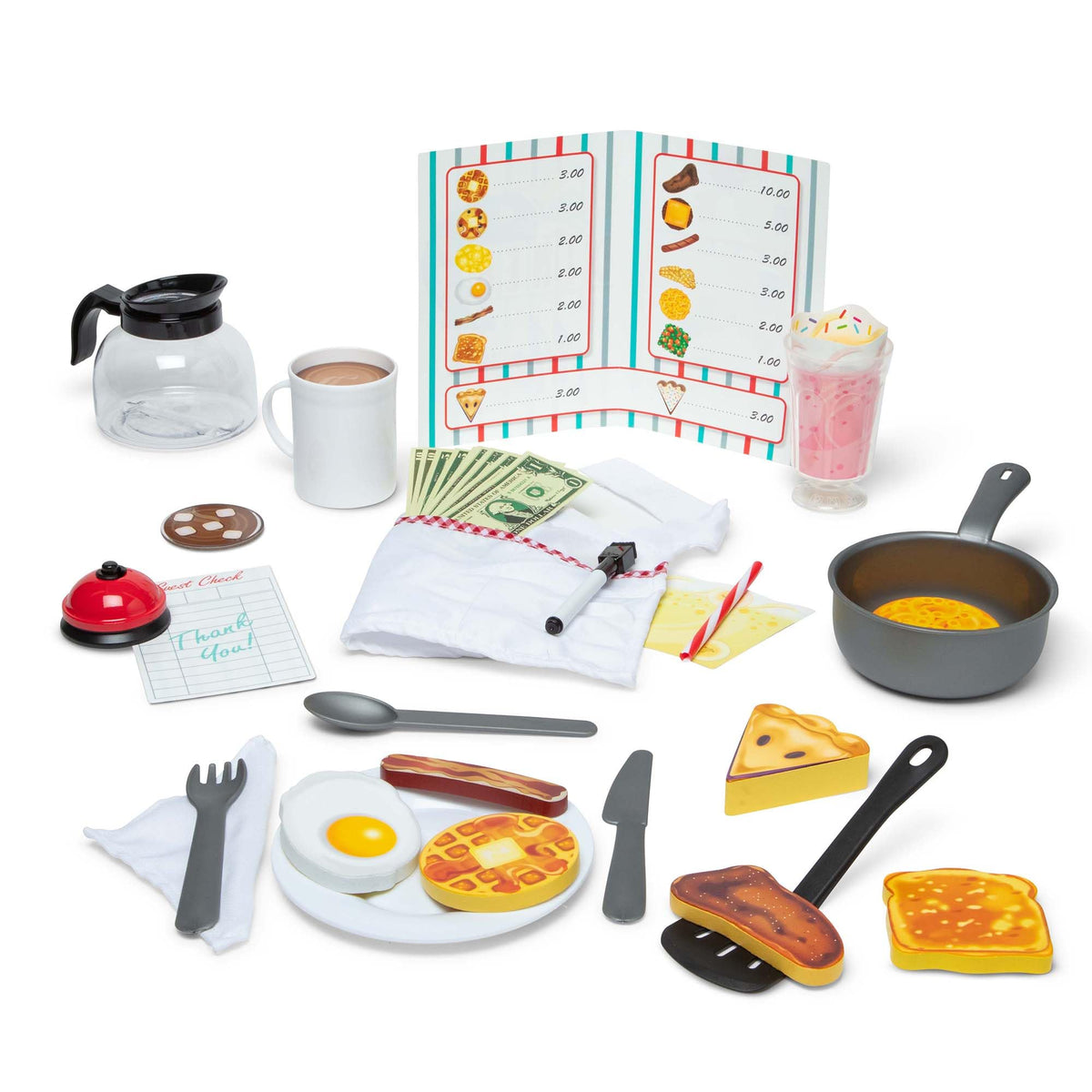 Melissa & Doug vista frontal con todas las piezas para juego imaginativo