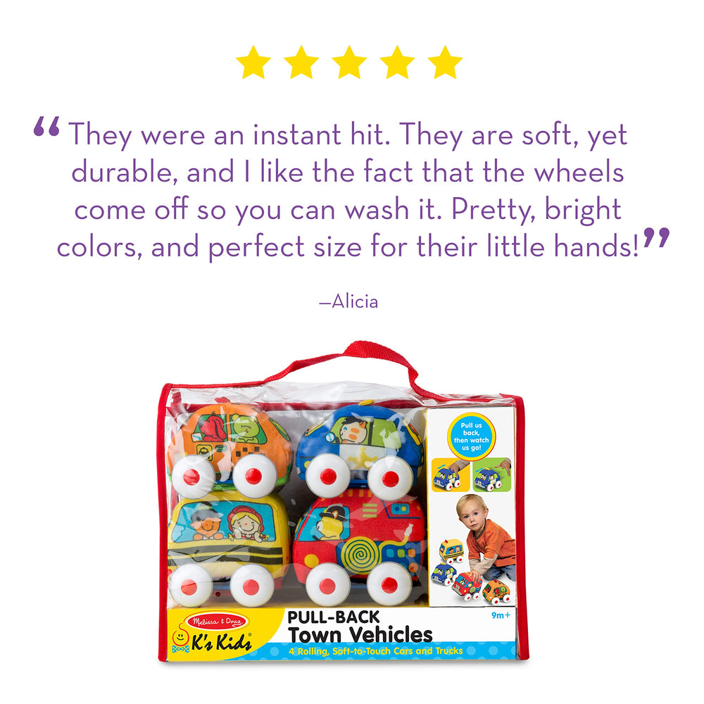 Melissa & Doug comparación con mano de bebé, tamaño ideal para agarre