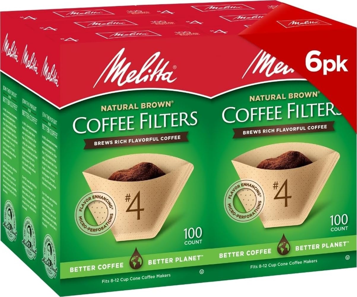 Melitta filtro frente del paquete mostrando cantidad y color natural