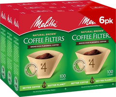 Melitta filtro frente del paquete mostrando cantidad y color natural