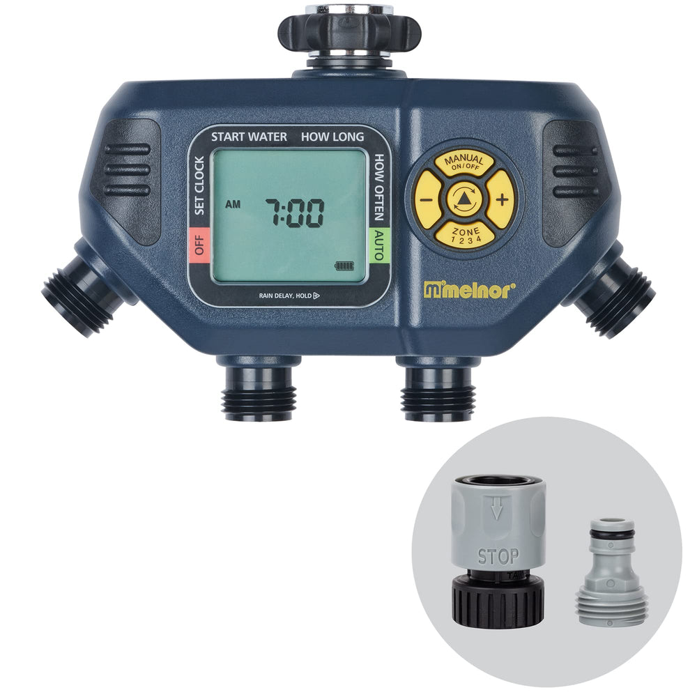 Melnor AquaTimer front panel showing compact design and easy mounting benefit