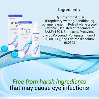 Person using Menicon Unique pH to soak RGP lenses for comfortable wear