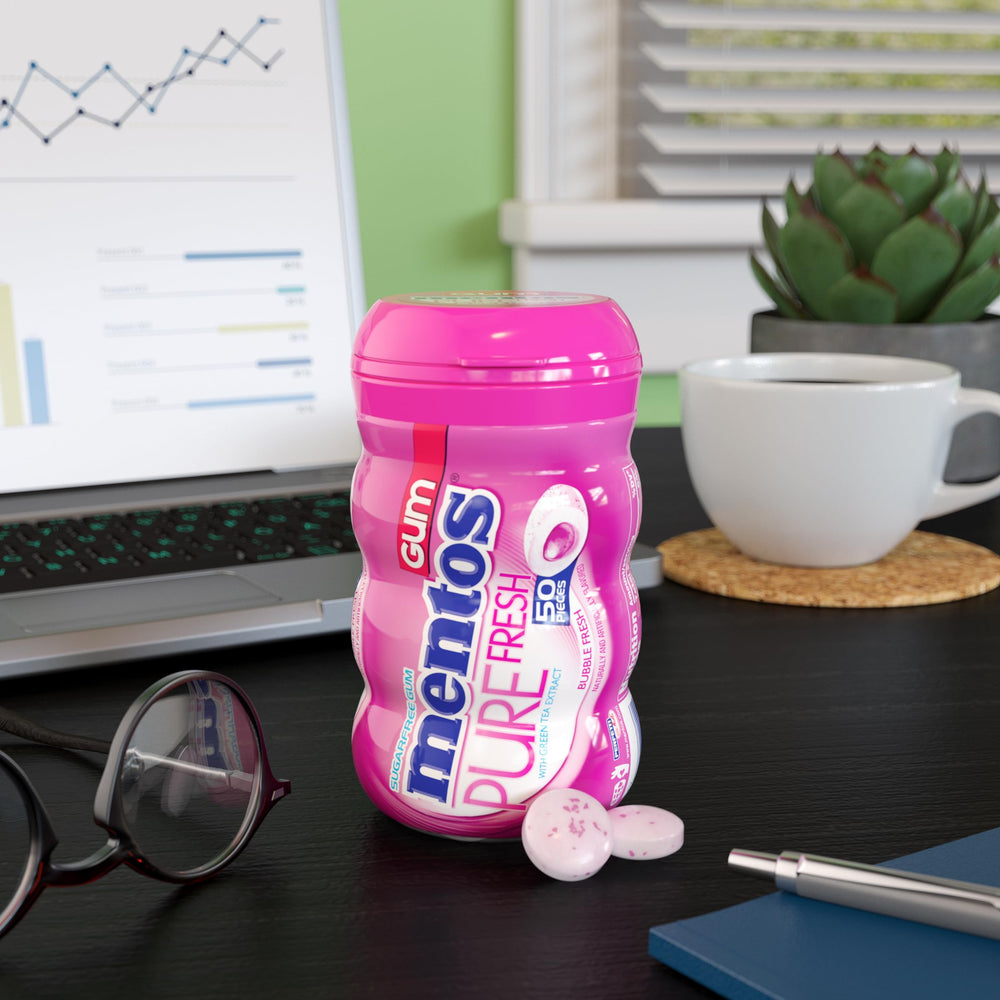 Mentos detalle de textura crujiente y centro suave con atractivo sensorial