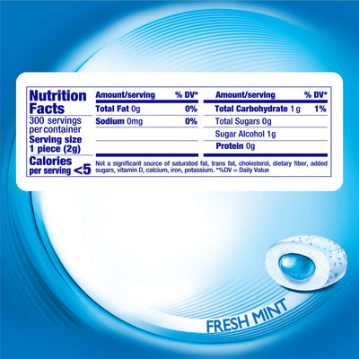 Mentos etiqueta ingredientes xilitol visible y ventaja sin azúcar