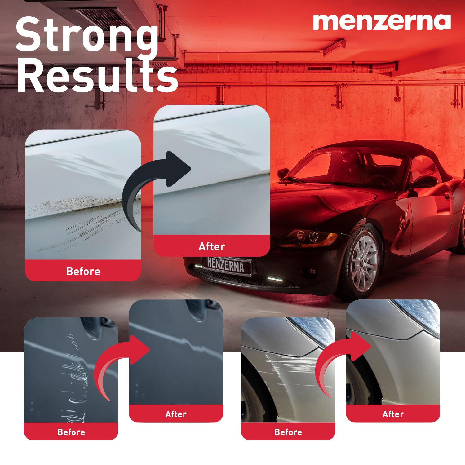 menzerna finished panel reflecting light to show deep gloss and showroom shine