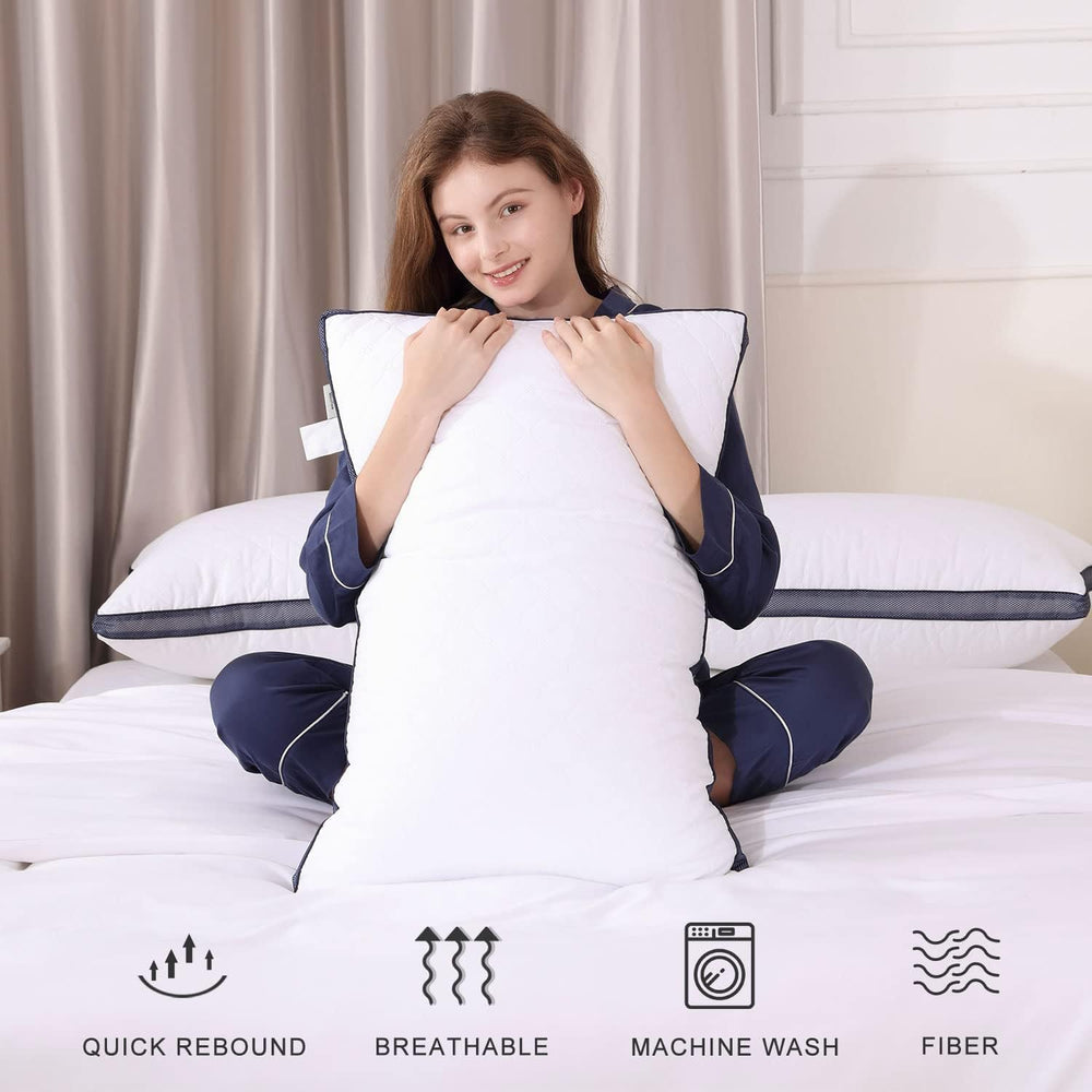 Meoflaw almohada junto a regla para comparar tamaño queen y soporte visual