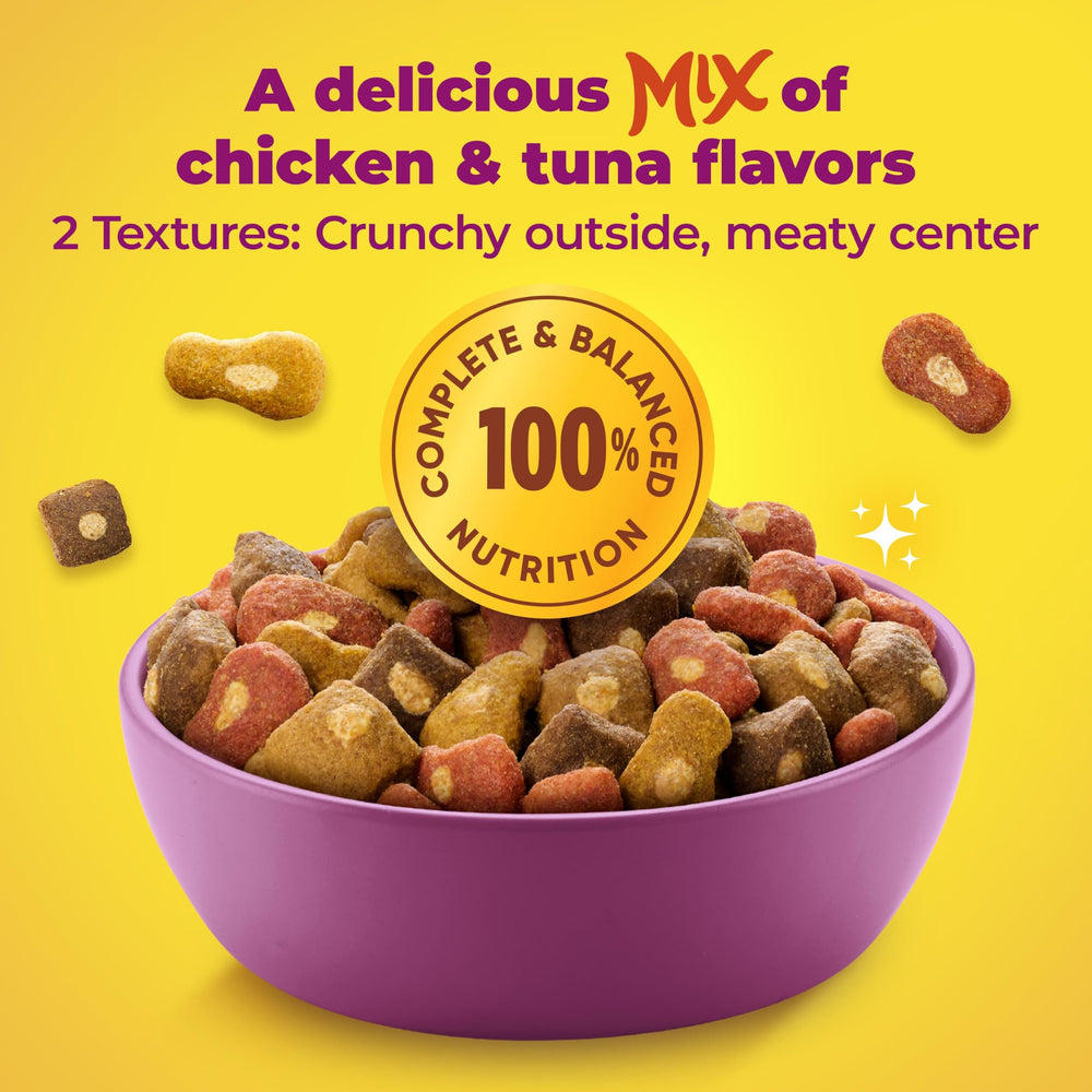 Meow Mix cuatro bolsas de 3 libras para almacenamiento y conveniencia