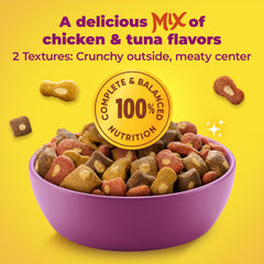 Meow Mix cuatro bolsas de 3 libras para almacenamiento y conveniencia