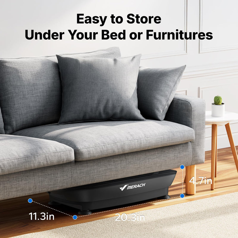 MERACH side profile showing slim form factor for easy placement and mobility