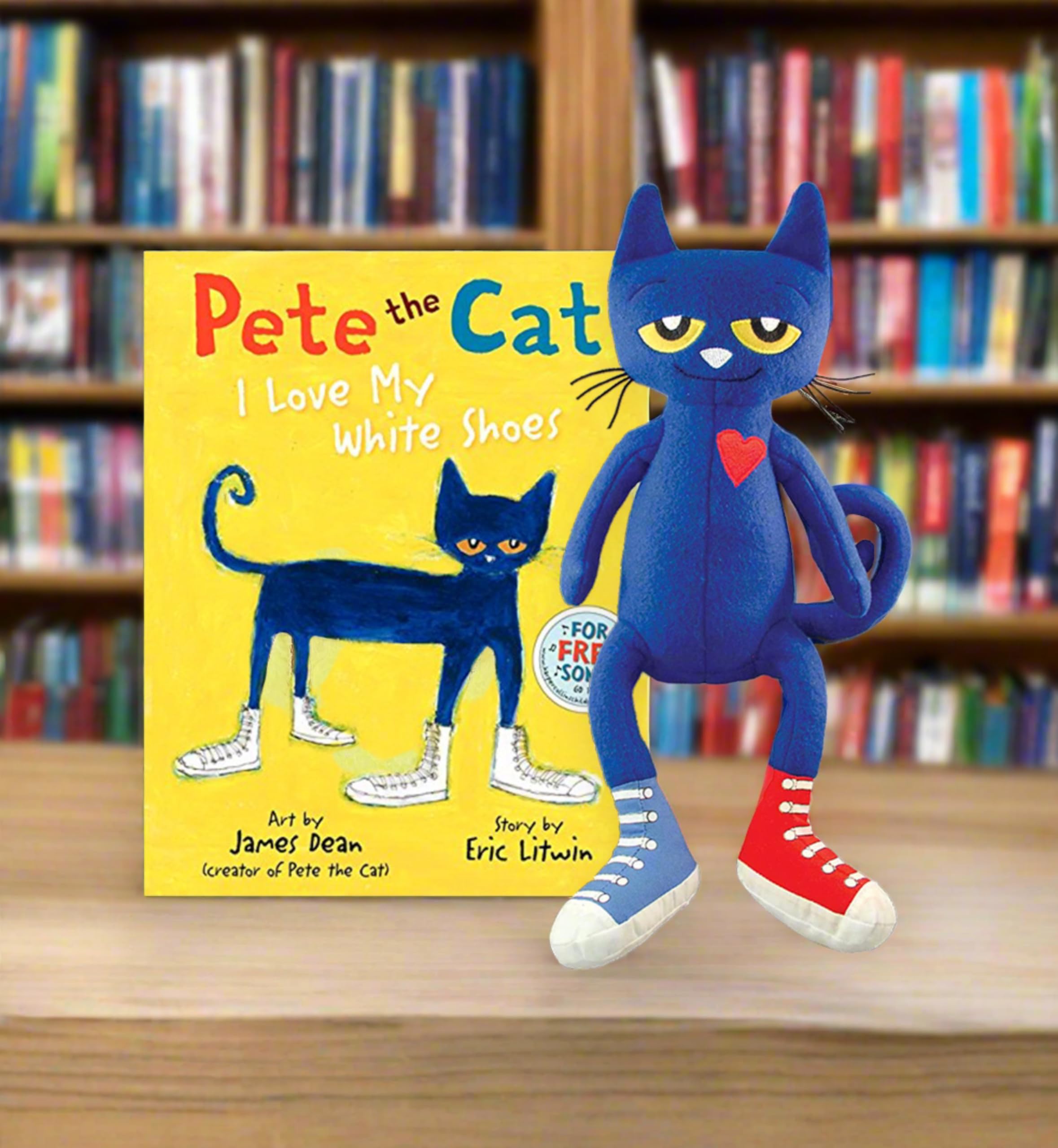 MerryMakers Pete the Cat etiqueta de licencia y material que garantiza diseño auténtico