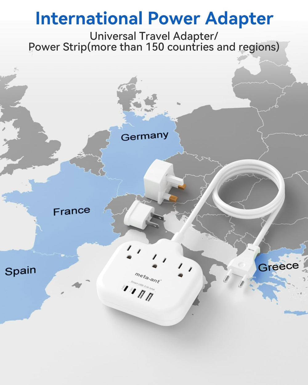 meta-ant primer plano de puertos USB-A y USB-C con carga rápida para dispositivos