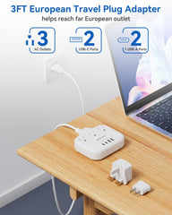meta-ant adaptador en uso en habitación de hotel, facilita cargar múltiples aparatos