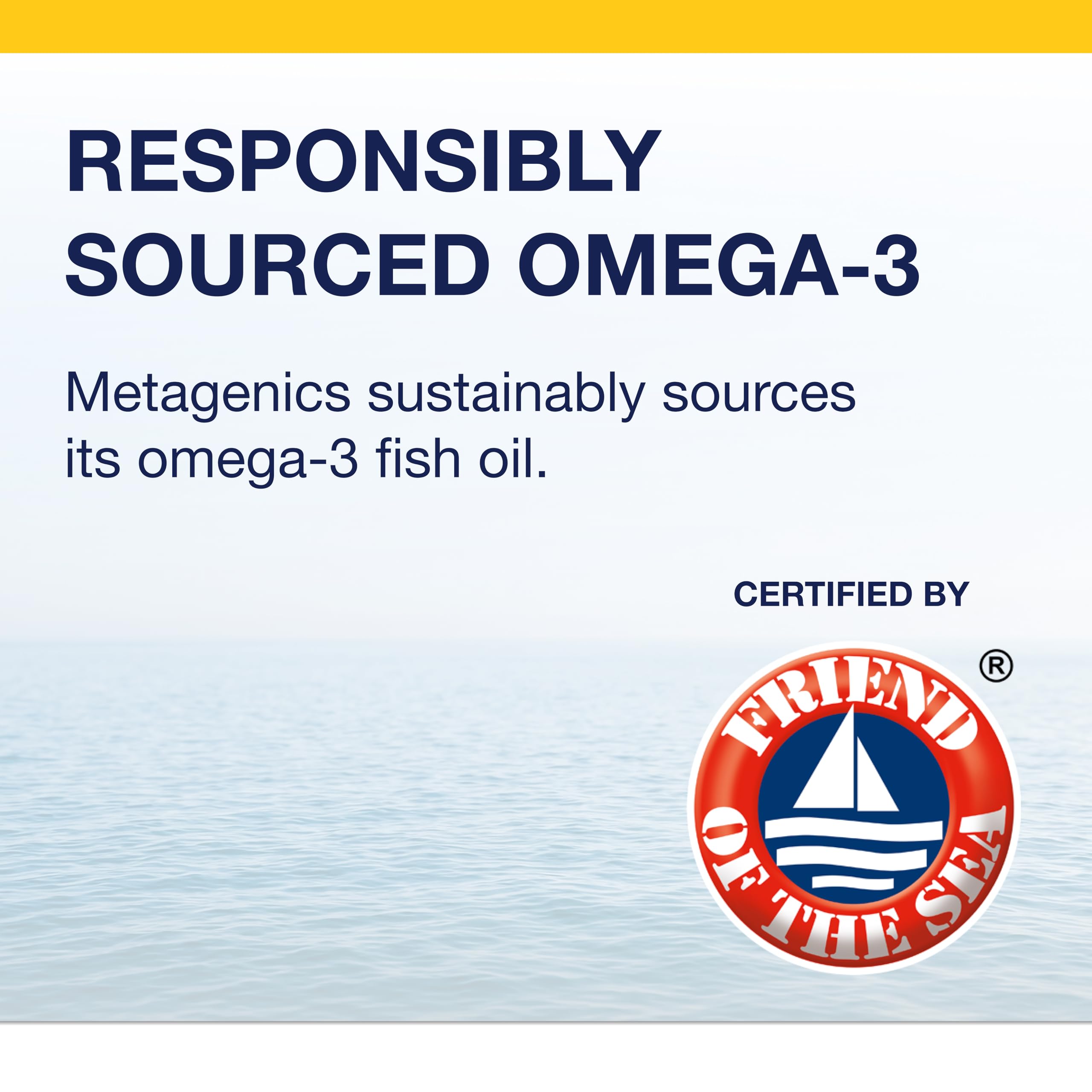 Metagenics representación de pesca sostenible que destaca origen responsable